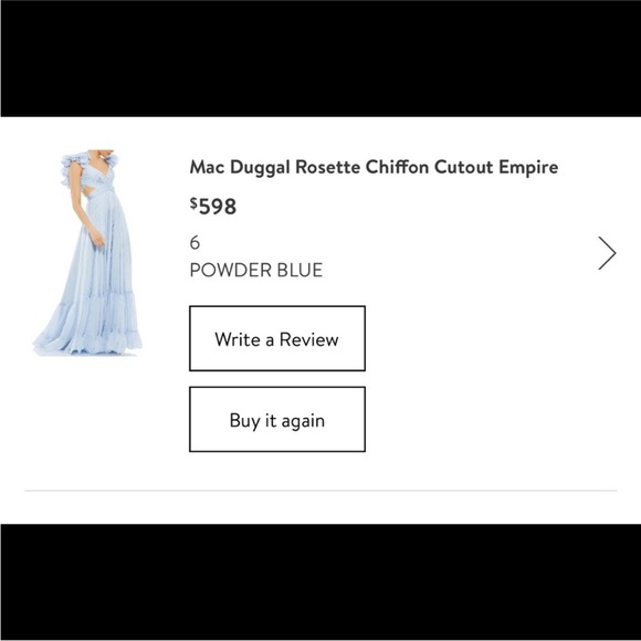COPY - Mac Duggal Rosette Chiffon Cutout Empire Waist Gown - Picture 5 of 11